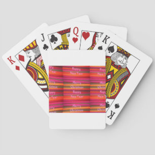 Merry Christmas Happy New Year Canvas Colour Desig Playing Cards