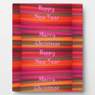 Merry Christmas Happy New Year Canvas Colour Plaque