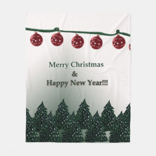 Merry Christmas, Happy New Year Christmas Fleece Blanket