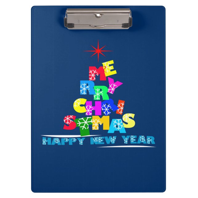 Merry Christmas Happy New Year Clipboard (Front)