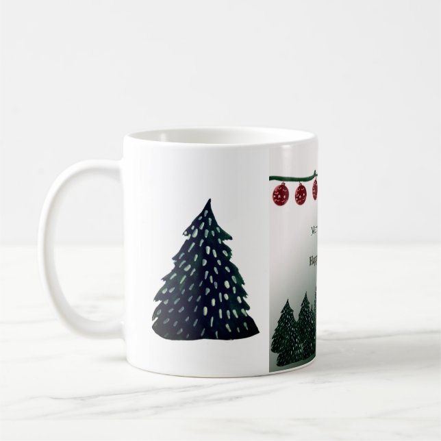 Merry Christmas, Happy New Year Coffee Mug (Left)
