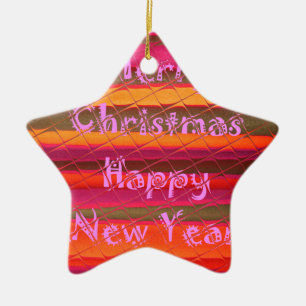 Merry Christmas Happy New Year Collection Ceramic Ornament