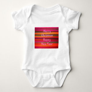 Merry Christmas Happy New Year Colour  Baby Bodysuit