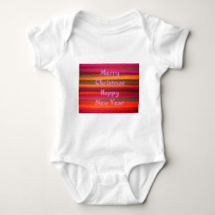 Merry Christmas Happy New Year Colour Design Baby Bodysuit