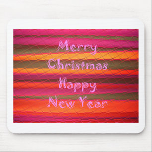 Merry Christmas Happy New Year Colour Design Mouse Pad