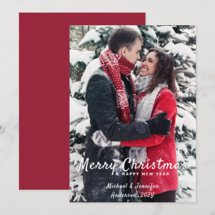 Merry Christmas Happy New Year Couple/Family Photo Holiday Card