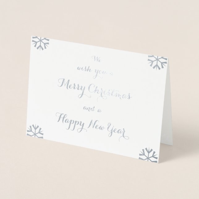 Merry Christmas Happy New Year Custom Holiday Foil Card (Front)