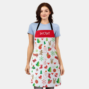 Merry Christmas & Happy New Year! Cute XMAS Snow Apron