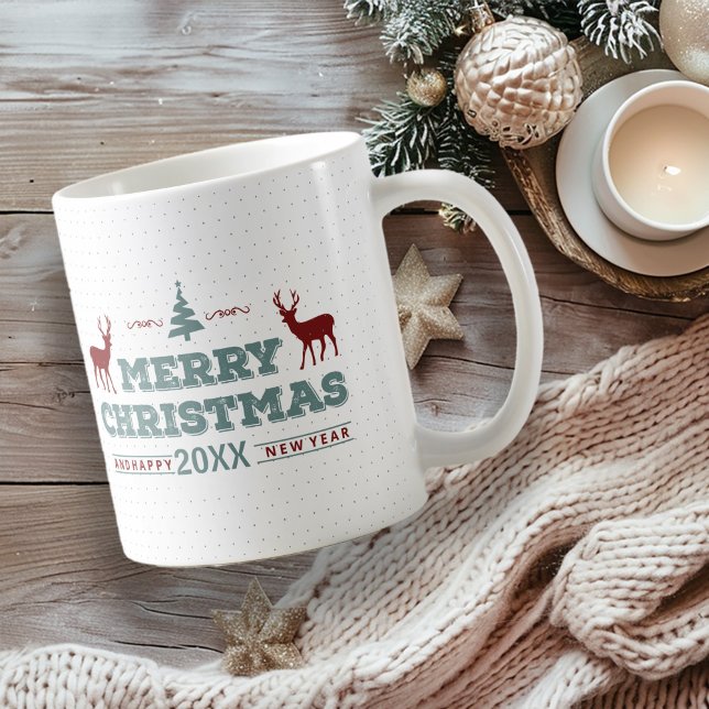 Merry Christmas Happy New Year Deer ID612 Coffee Mug (Creator Uploaded)