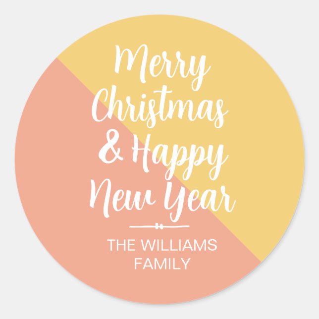 Merry Christmas Happy New Year Envelope Seal (Front)