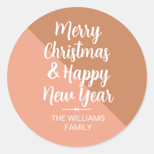 Merry Christmas Happy New Year Envelope Seal