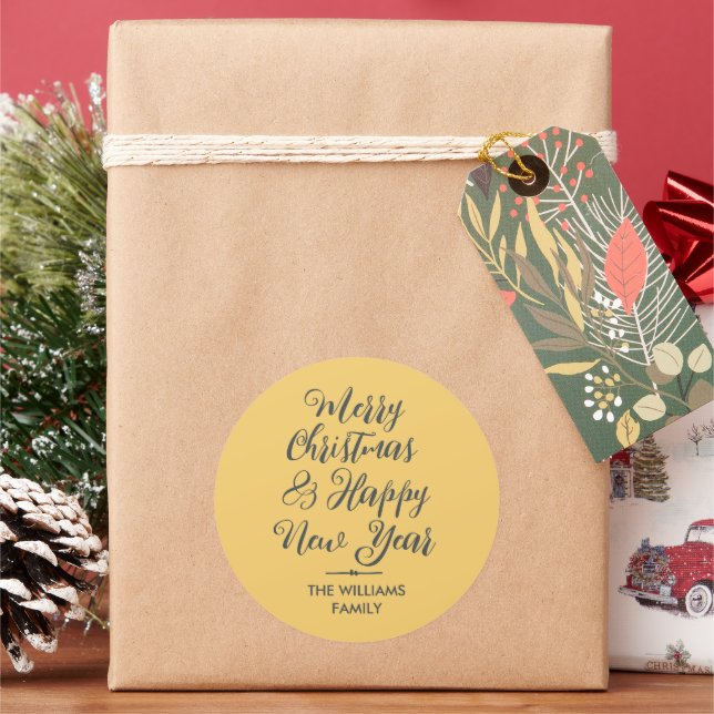 Merry Christmas Happy New Year Envelope Seal (Holiday)