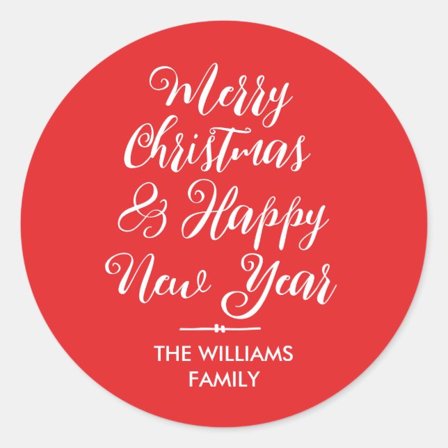 Merry Christmas Happy New Year Envelope Seal (Front)