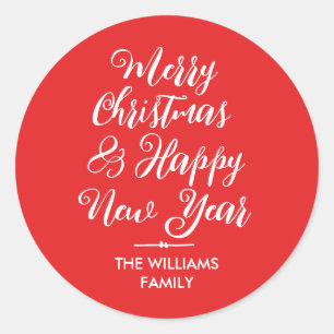 Merry Christmas Happy New Year Envelope Seal