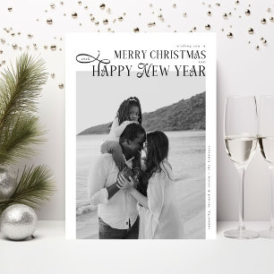 Merry Christmas Happy New Year Family 4 Photos Holiday Card