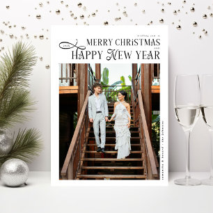 Merry Christmas Happy New Year Family 4 Photos Holiday Card