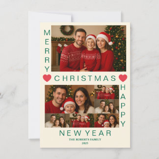 Merry Christmas Happy New Year Family Card