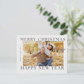 Merry Christmas Happy New Year Family Photo Card