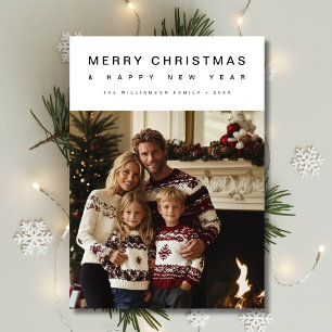 Merry Christmas Happy New Year Family Photo Holiday Card