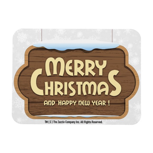 Merry Christmas & Happy New Year Flexible Magnet (Horizontal)