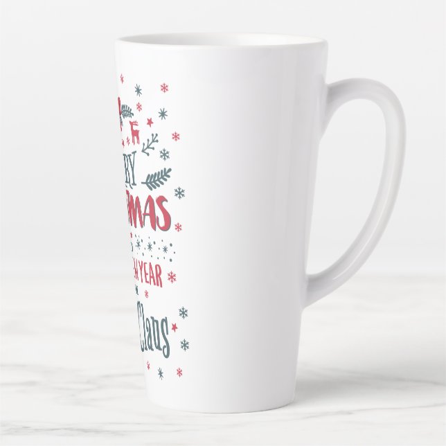 Merry Christmas & Happy New Year From Santa Claus Latte Mug (Right)