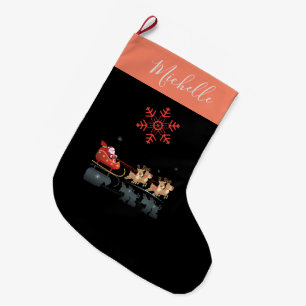 Merry Christmas & Happy New Year! Gifts Santa Large Christmas Stocking
