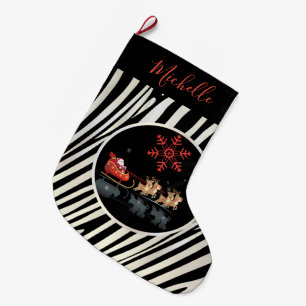 Merry Christmas & Happy New Year! Gifts Santa Large Christmas Stocking