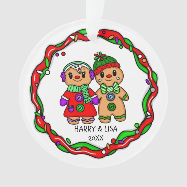 Merry Christmas | Happy New Year | Gingerbread Man Ornament (Front)