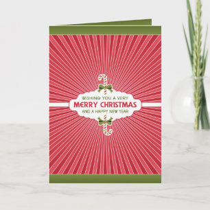 Merry Christmas Happy New Year Greeting Card