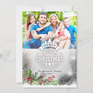 Merry Christmas Happy New Year Greeting Photo Card