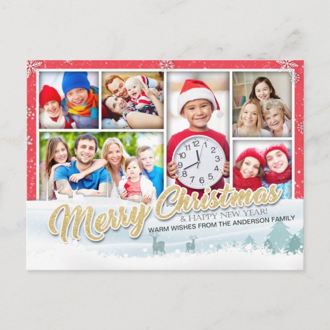Merry Christmas Happy New Year Greeting Photo Card (Front)