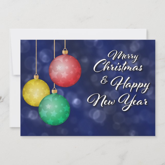 Merry Christmas & Happy New Year Holiday Card (Front)
