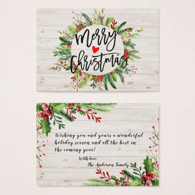 Merry Christmas & Happy New Year Holiday Greetings (Front & Back)