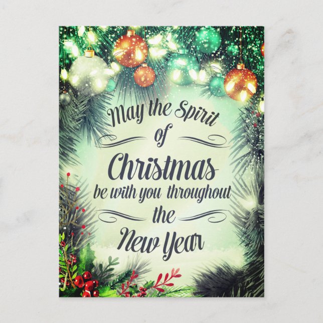 Merry Christmas  Happy New Year Holiday Greetings Postcard (Front)