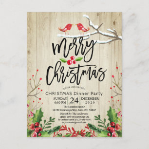 Merry Christmas Happy New Year Holiday Santa Party Postcard