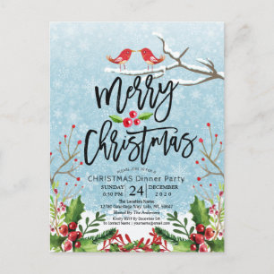 Merry Christmas Happy New Year Holiday Santa Party Postcard