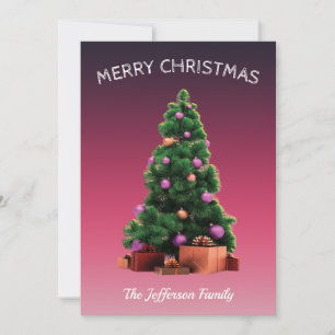 Merry Christmas Happy New Year Holidays Simple Card