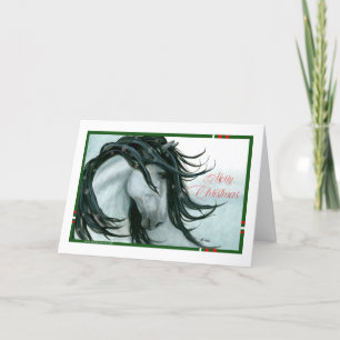 Merry Christmas Happy New Year Horses by Bihrle  Holiday Card