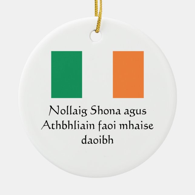 Merry Christmas Happy New Year Irish  Ornament (Front)