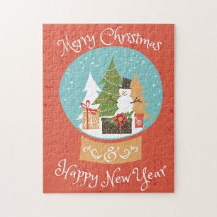 Merry Christmas Happy New Year Jigsaw Puzzle