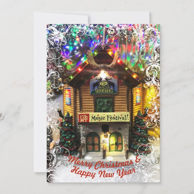 Merry Christmas & Happy New Year Lemax House Card (Front)