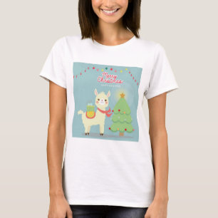 Merry Christmas Happy New Year Llama T-Shirt