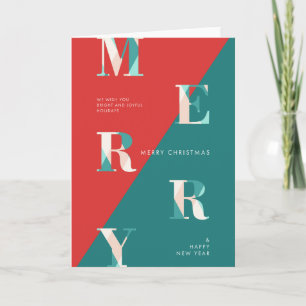 Merry Christmas & Happy New Year Modern Geometric Holiday Card