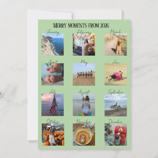 Merry Christmas & Happy New Year Monthly Card