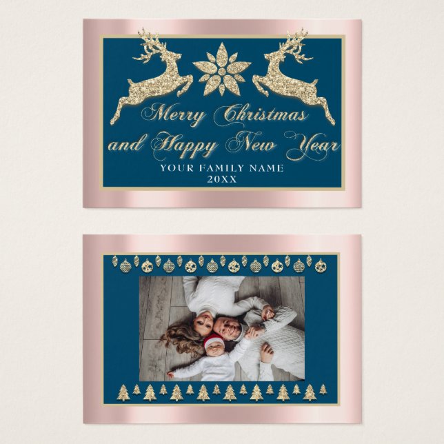 Merry Christmas Happy New Year Name Photo Frame (Front & Back)