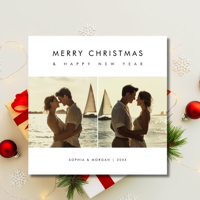 Merry Christmas Happy New Year Nautical Photo Holiday Card (Creator Uploaded)