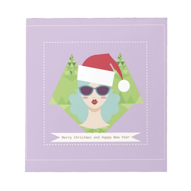 merry christmas happy new year notepad (Front)