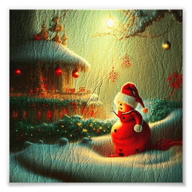 Merry Christmas!, Happy New Year! on Leather Photo Print (Front)