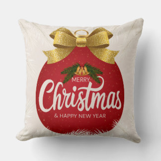 Merry Christmas & Happy New Year Ornament Design | Cushion