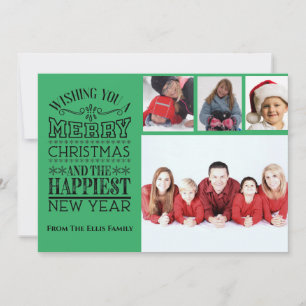 Merry Christmas, Happy New Year Photo Holiday Card